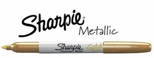 2 Sharpie GOLD METALLIC Permanent Markers Fine POiNT TiP Marker 1823813 05266 - Picture 1 of 8