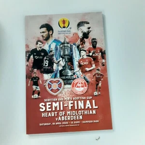 Aberdeen v Heart of Midlothian 2025 Scottish Cup Semi Fina Unopened Programme - Picture 1 of 1