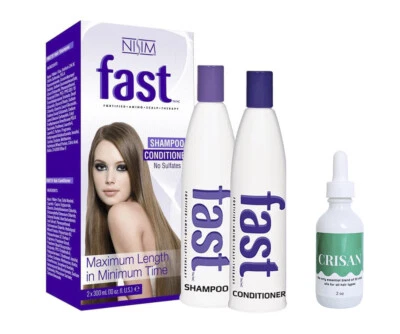 NISIM FAST Long Hair Growing Vitamin B Biotin Shampoo Conditioner + 53 Oil Treatment