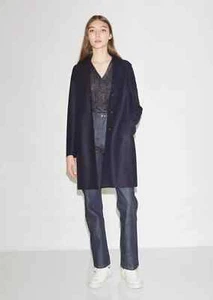 Harris Wharf London Cocoon Coat Jacket Womens 8 M Navy pressed Wool Unlined NEW - Picture 1 of 14