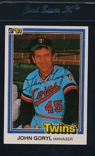 1981 Donruss #527 John Goryl Twins Signed Auto *21710