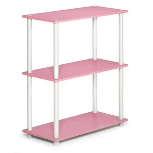 Furinno Turn-N-Tube 3-Tier Compact Multipurpose Shelf Display Rack  Pink - Picture 1 of 1