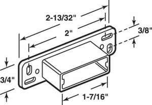 Placa trasera Prime-Line 22842 de nailon/plástico blanco de montaje lateral para cajón - Imagen 1 de 1