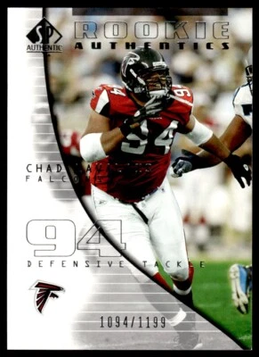 2004 SP Authentic Chad Lavalais Rookie 1094/1199 Atlanta Falcons #100 R126 - Image 1 of 2