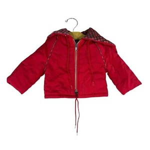 Vintage 12 Monate Baby Jacke Rot Kids if By Elkay Made In USA Kapuze - Bild 1 von 6