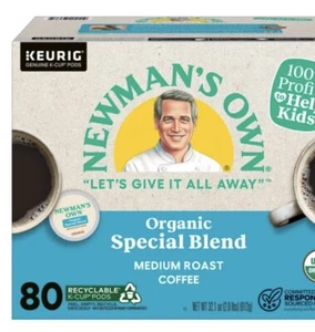 Newman's Own Organics Coffee Special Blend K-Cup Pod, 80-count - Picture 1 of 4