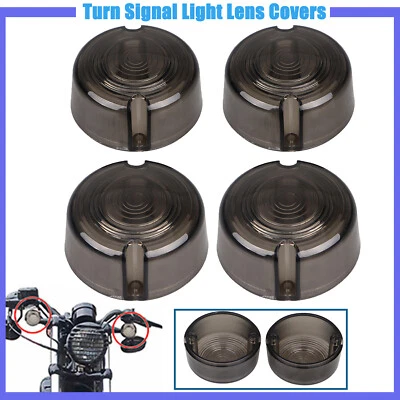 Lente de señal de giro ahumada apta para Harley Softail Dyna Low Rider Sportster 1200 883 Foto 1 de 4