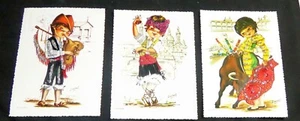 Lot of 3 Vintage Postales Alcala Spanish Postcards of Children Unused 3-D - Bild 1 von 2