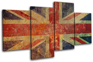 Union Jack Maps Flags MULTI CANVAS WALL ART Picture Print VA - Picture 1 of 1