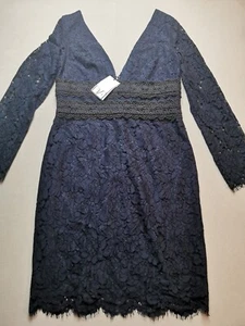 DIANE VON FURSTENBERG Womens Size 10 Viera Lace Long Sleeve Dress (BNWT) Blue - Picture 1 of 24