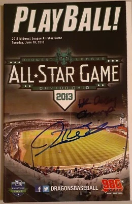 Jesse winker Autographed 2013 MWL all Star Program, home run derby champ inscrip - Image 1 of 2