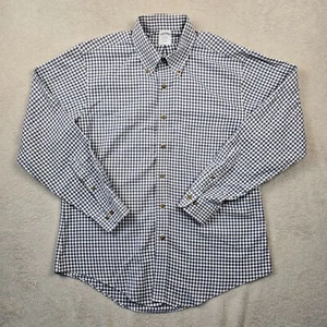 Brooks Brothers Button Up Shirt Mens Size Large Blue Gingham Plaid Casual Office - Picture 1 of 12