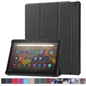 Folio schmaler Lederständer Schale Smart Case Abdeckung für Amazon Fire HD 10 (2023) - Bild 1 von 186