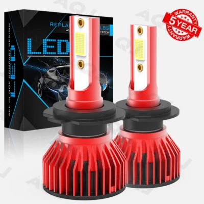 For Yamaha YZF-R6 YZF-R1 2X H7 Motorcycle 2sides LED Headlight Bulbs White - Image 1 of 4