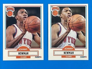 1990 Fleer #127 Johnny Newman Error & Corrected Lot (2) – Knicks “Missing r.” - Picture 1 of 7
