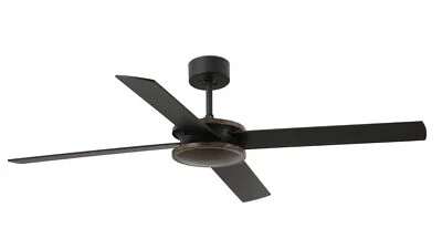 Energy saving Ceiling Fan with Remote Control Polea Black & Walnut 132 CM - Image 1 of 4