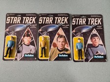Reaction Star Trek 3.75'' SPOCK KIRK & DR MCCOY Lot Funko New Loose w/ Card Back