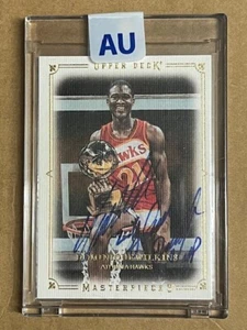 2009-10 UD MASTERPIECES DOMINIQUE WILKINS AUTO INSCRIPTION '2X SLAM DUNK CHAMP' - Picture 1 of 3
