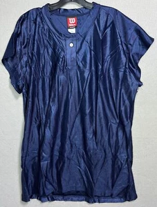 WIlson Shirt Women XX-Large Blue Blouse Button 2XL Short Sleeve - Foto 1 di 7