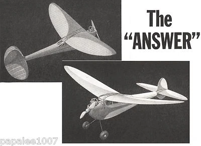 Model Airplane Plans (FF): 'The Answer' 44" Class A/B old-timer by Gordon Murray - Image 1 of 3