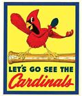 St. Louis Cardinals  Baseball  MLB   Vintage Style  Go See  Travel Decal Sticker