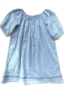 Polo Ralph Lauren girl Size 10 Cotton Denim Blue Shift dress Boat neck Lace New - Picture 1 of 7
