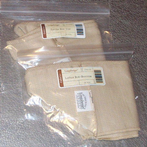 Longaberger Oatmeal LITTLE BIN SET 2-Liners ~USA~ Both Top AND Bottom! LAST SET! Cover