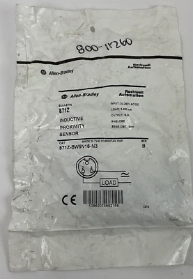 ALLEN BRADLEY 871Z-BW5N18-N3 INDUCTIVE PROXIMITY SENSOR SER.B 20-250VAC/DC 5MM - Image 1 of 4