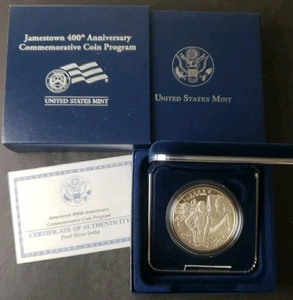 2007 P Proof $1 Jamestown 400th Anniversary Silver Dollar - Picture 1 of 3