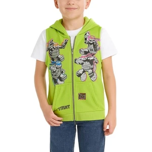 Nickelodeon TMNT Green Graphic Kid's Full Zip Hooded Sweater Vest Size 8 - Picture 1 of 6