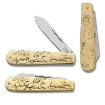 Navaja de bolsillo con cuerda de vaquero mango de latón envío gratuito Foto 1 de 4