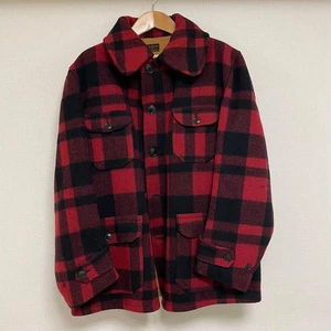 Abrigo de Caza L.L.Bean Años 30 Vintage Cuadros Búfalo Rojo Negro Lana Raro EE. UU. - Imagen 1 de 10