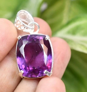 53,55 ct natürlicher lila Saphir Kissen 925 Sterlingsilber Anhänger zertifiziert - Bild 1 von 7