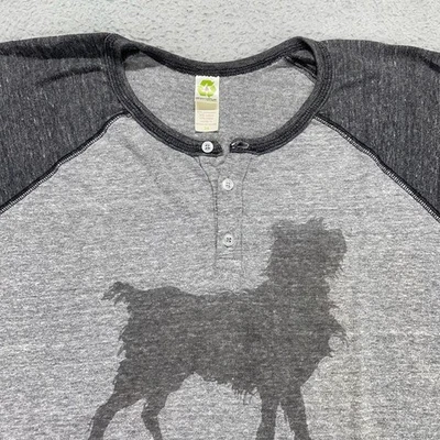 Top Henley gris tierra alternativo gráfico perro mujer 2X gris manga 3/4 Foto 1 de 4