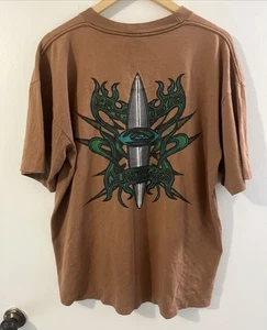 90s Quiksilver Vintage Surf T-Shirt Brown Single Stitch XL USA Rare - Imagen 1 de 9