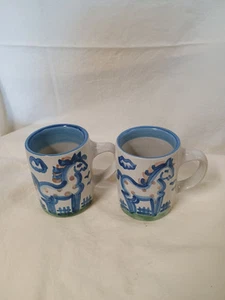 M A Hadley Pottery 3 3/4" Coffee Cup Mug Horse "The End" in the Bottom & Signed - Picture 1 of 4