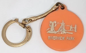 Vintage Riverview Amusement Park Thrills Galore Chicago IL Souvenir Keychain - Picture 1 of 2