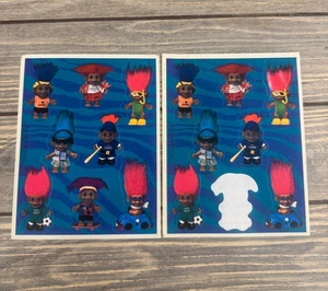 Vintage Russ Berrie Troll Stickers Set Of 2 Sheets - Sports & Fun Theme - Picture 1 of 4