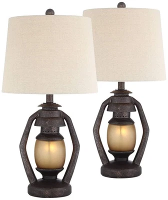 Franklin Iron Works Horace Rustic Farmhouse Table Lamps 25.25 High Full Size - Image 1 of 4