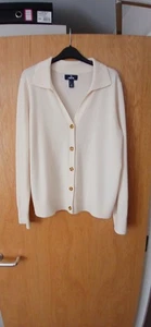 Landsend Womens Cashmere Cream V Neck Button Cardigan Worn A Couple Times - Picture 1 of 2