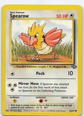 Spearow 62/64 Jungle Common Unlimited MP Pokémon TCG - Image 1 of 2