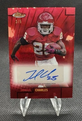 2024 Topps Finest JAMAAL CHARLES #FBA-JC True Red Refractor Auto 3/5~Chiefs - Image 1 of 4