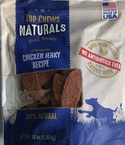 Title - Top Chews 100% Natural Dog Treats Chicken Jerky Recipe 48 OZ (3 LB), - Picture 1 of 3