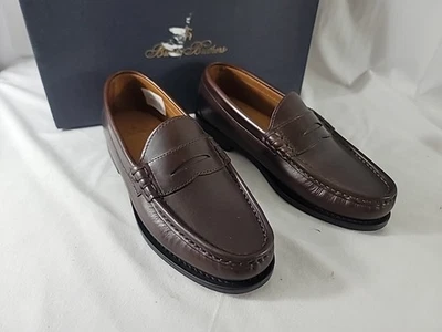 Brooks Brothers Mens Sz 8 D Burgundy Leather Penny Loafers  -NEW BOX & FREE SHIP - Image 1 of 4