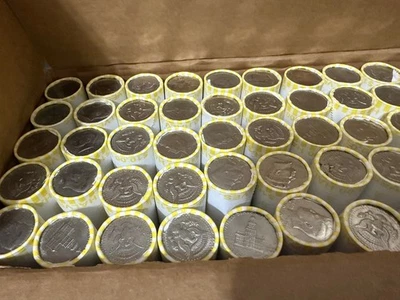 Rollos de banco Loomis de medio dólar Kennedy de $10 sin buscar rollo de 20 monedas Foto 1 de 2