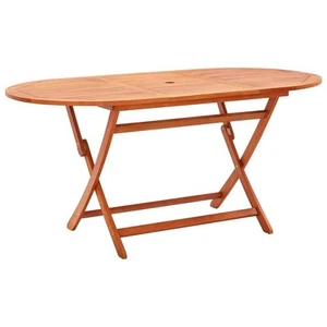 vidaXL Mesa de jardín plegable madera maciza de eucalipto 160x85x74 cm - Imagen 1 de 6