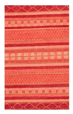 Traditional Red 4'1" x 6'1" Hand-knotted Oriental Carpet Wool Area Rug - Image 1 of 4