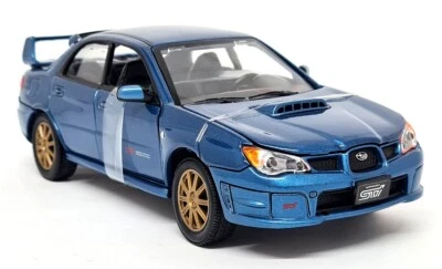 Motormax 1/24 - Subaru Impreza WRX STi Hawk Eye Blue Diecast Model Car - Image 1 of 4