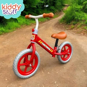 12 Zoll Laufrad, Feuerwehrmann Sam Style Kinderfahrrad, rot, 2-6 Jahre komplett montiert - Bild 1 von 6