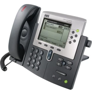 Teléfono de oficina empresarial Cisco 7960 IP VOIP PoE - con soporte y adaptador, gris PROBADO - Imagen 1 de 5